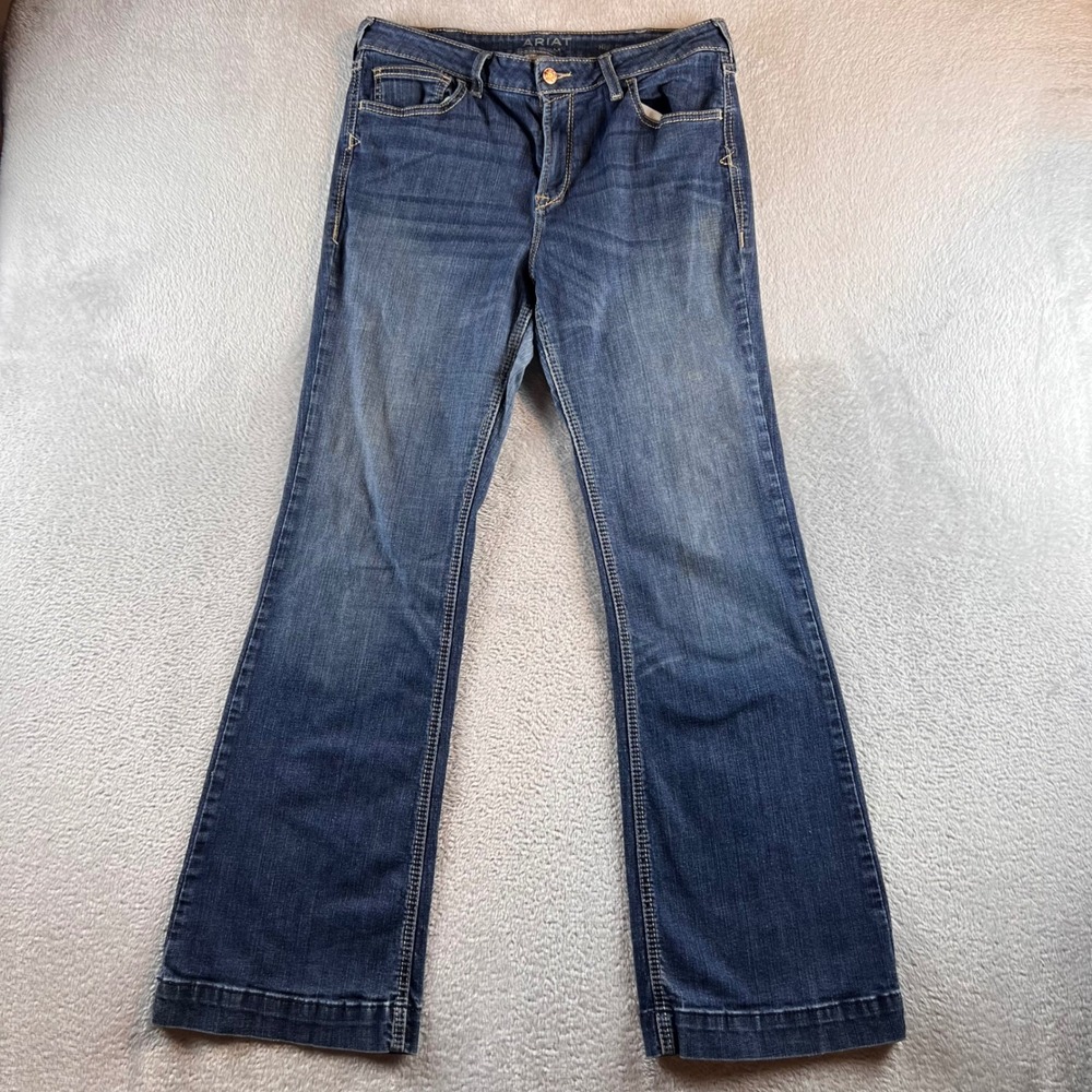 Ariat Ella Slim Trouser Jeans Womens 32x30.5 Blue High Rise Wide Leg AW6703